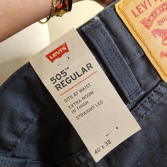 LEVI'S 505 men's gray Straight legs pants size 40 x 32 NWT - Picture 3 of 12